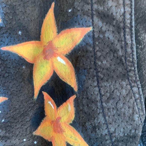 Hand painted suede leather jacket - Picture 4 of 4